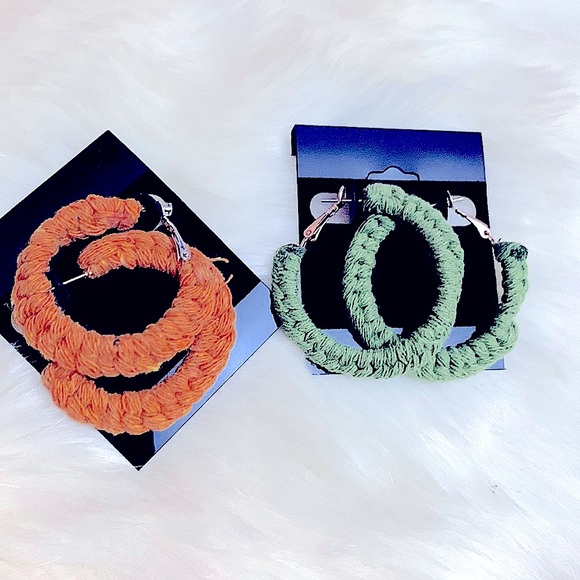 🆕»-»FaNcY MoDeRn DaY HoOpS w/a tWiSt«WoVeN KnOttEd»ClAsSiC bOhO sTyLe« Handmade - Picture 3 of 15